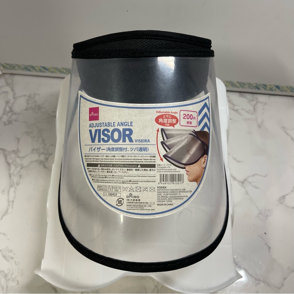 Visor, clear front, adjustable angle, Daiso, NWT